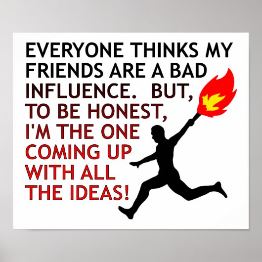Slechte invloed Funny Poster (Voorkant)