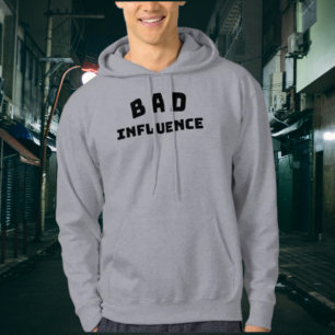 SLECHTE Invloed Grappige Vet Gedrukte Typografie T Hoodie