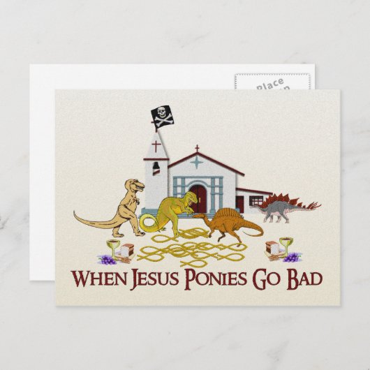 Slechte Jezus Ponies Briefkaart (Voorkant / Achterkant)