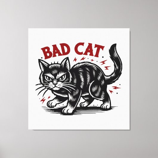 Slechte Kat Canvas Afdruk (Voorkant)