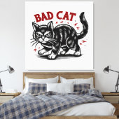 Slechte Kat Canvas Afdruk (Insitu (Slaapkamer))