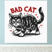 Slechte Kat Canvas Afdruk (Insitu (Houten vloer))