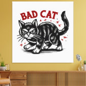 Slechte Kat Canvas Afdruk (Insitu (Woonkamer))