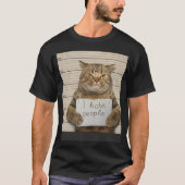 Slechte kat Ik haat mensen T-shirt (Voorkant)