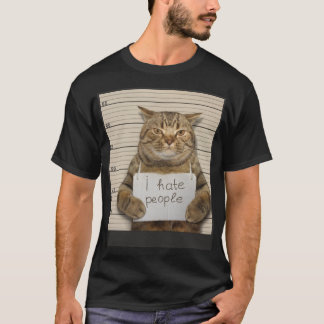 Slechte kat Ik haat mensen T-shirt