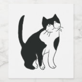 slechte kat portret wijn etiket (Enkel label)