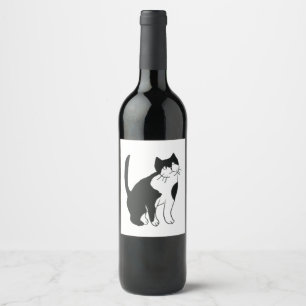 slechte kat portret wijn etiket