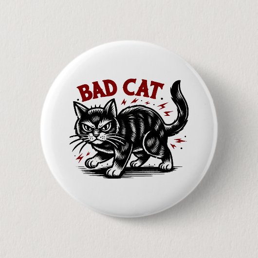 Slechte Kat Ronde Button 5,7 Cm (Voorkant)