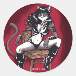 Slechte Kat ticker Ronde Sticker