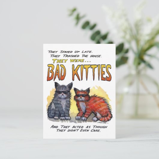 Slechte Katten Briefkaart (Staand voorkant)