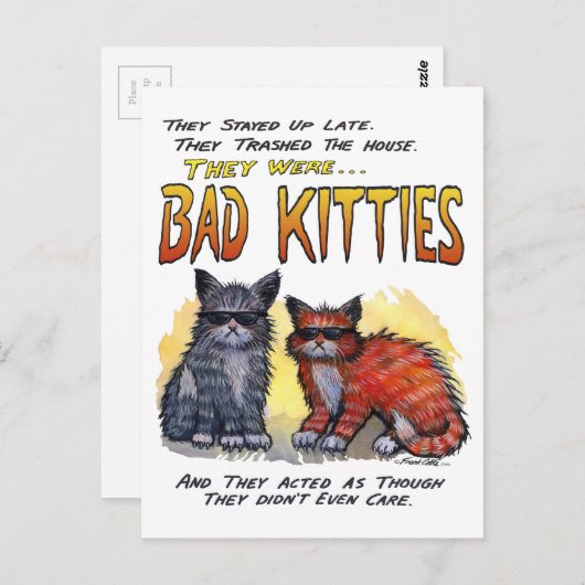 Slechte Katten Briefkaart (Voorkant / Achterkant)