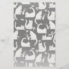 Slechte katten die er nog meer van weten, witte ka briefpapier