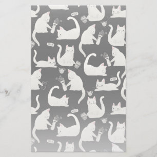 Slechte katten die er nog meer van weten, witte ka briefpapier
