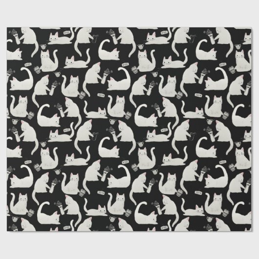 Slechte katten die er nog meer van weten, witte ka cadeaupapier (Vlak)