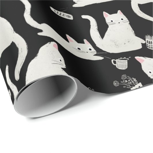 Slechte katten die er nog meer van weten, witte ka cadeaupapier (Rol Hoek)