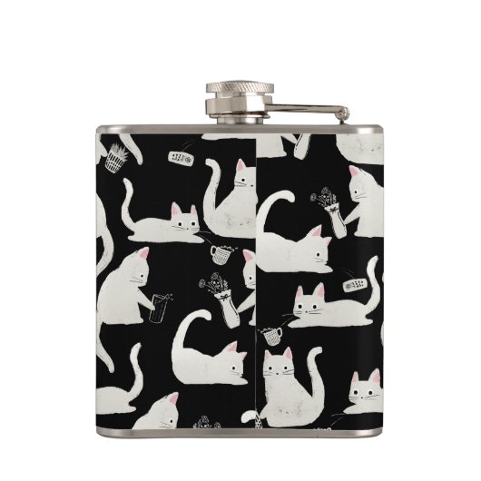 Slechte katten die er nog meer van weten, witte ka heupfles (Achterkant)