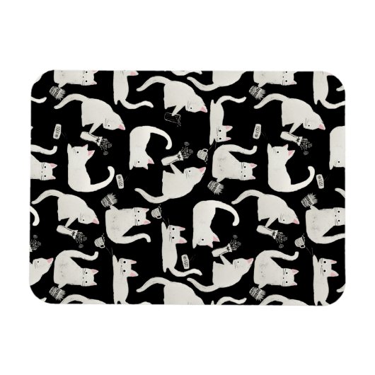 Slechte katten die er nog meer van weten, witte ka magneet (Horizontaal)