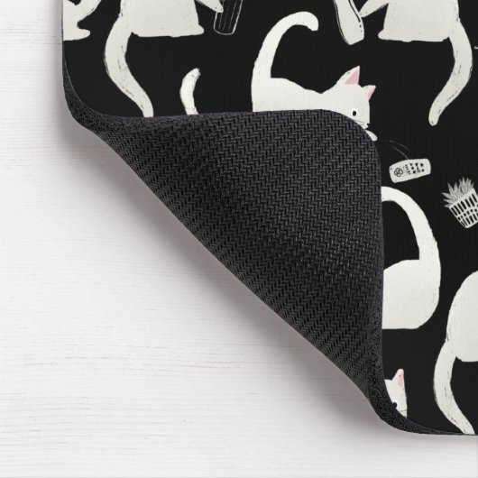 Slechte katten die er nog meer van weten, witte ka muismat (Hoek)