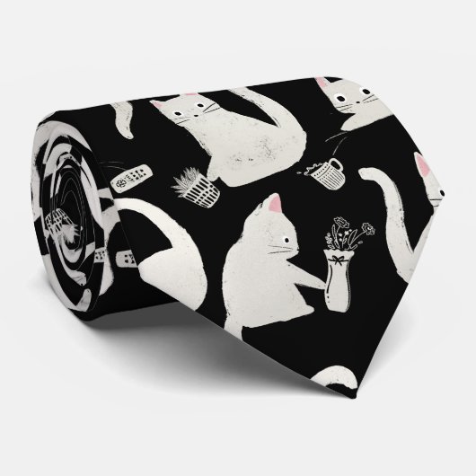 Slechte katten die er nog meer van weten, witte ka stropdas (Opgerold)