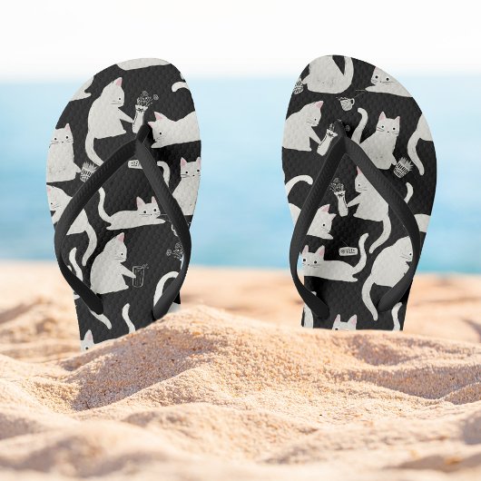 Slechte katten die er nog meer van weten, witte ka teenslippers