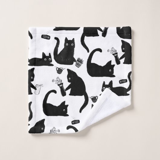 Slechte katten die over het hoofd hangen bad handdoek (Wasdoekje)