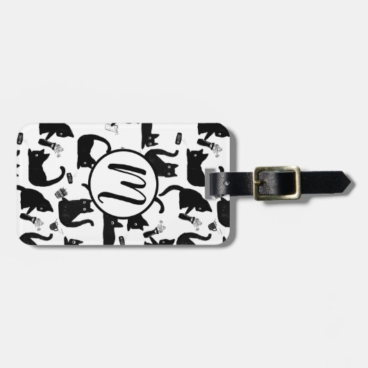 Slechte katten die over het hoofd hangen bagagelabel (Voorkant horizontaal)