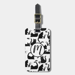 Slechte katten die over het hoofd hangen bagagelabel