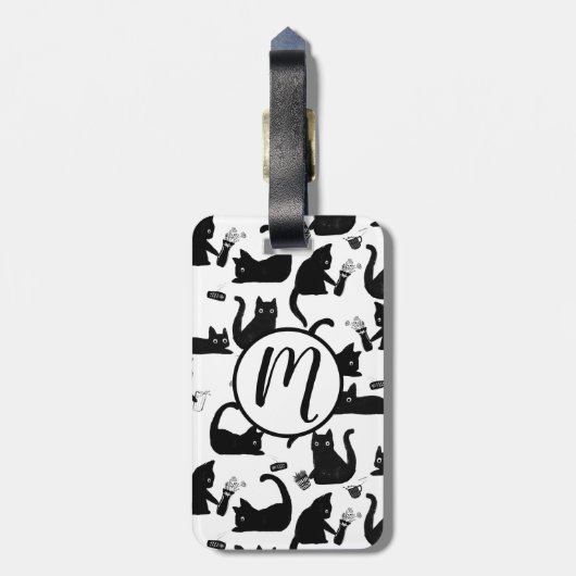 Slechte katten die over het hoofd hangen bagagelabel (Achterkant verticaal)