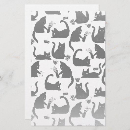 Slechte katten die over het hoofd hangen briefpapier (Voorkant / Achterkant)