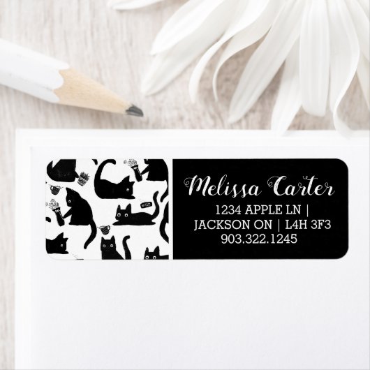 Slechte katten die over het hoofd hangen etiket (Insitu)