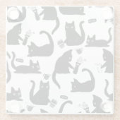 Slechte katten die over het hoofd hangen glazen onderzetter (Achterkant)