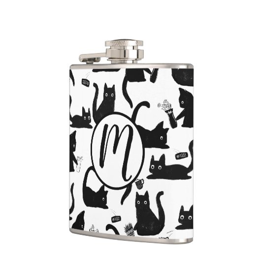 Slechte katten die over het hoofd hangen heupfles (Links)