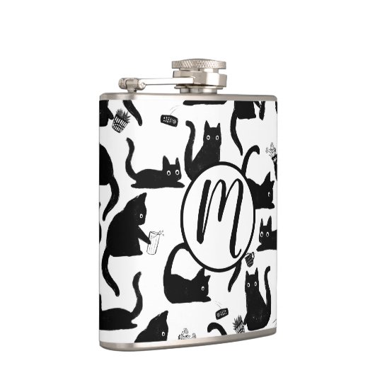 Slechte katten die over het hoofd hangen heupfles (Rechts)