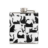 Slechte katten die over het hoofd hangen heupfles (Achterkant)