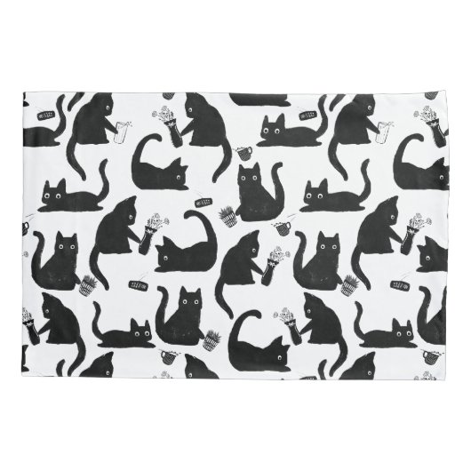 Slechte katten die over het hoofd hangen kussensloop (Achterkant)