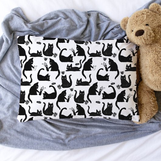 Slechte katten die over het hoofd hangen kussensloop