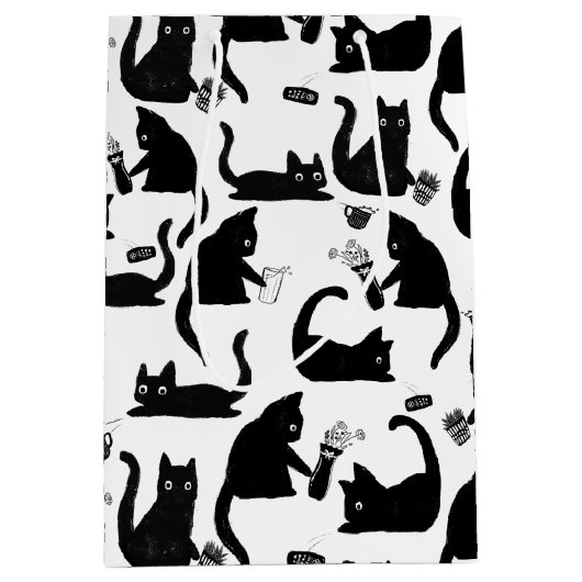 Slechte katten die over het hoofd hangen medium cadeauzakje (Voorkant)