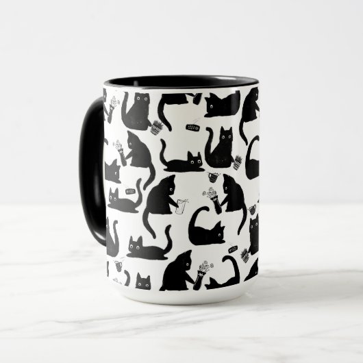 Slechte katten die over het hoofd hangen mok (Voorkant links)