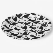 Slechte katten die over het hoofd hangen papieren bordje (Gekanteld)