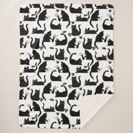 Slechte katten die over het hoofd hangen sherpa deken