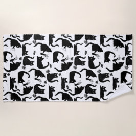 Slechte katten die over het hoofd hangen strandlaken