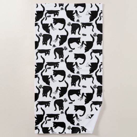 Slechte katten die over het hoofd hangen strandlaken (Voorkant)