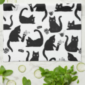 Slechte katten die over het hoofd hangen theedoek (Gevouwen)