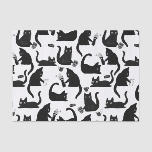 Slechte katten die over het hoofd hangen tissuepapier (Voorkant)