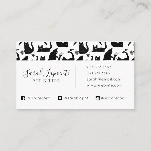 Slechte katten die over het hoofd hangen visitekaartje (Achterkant)