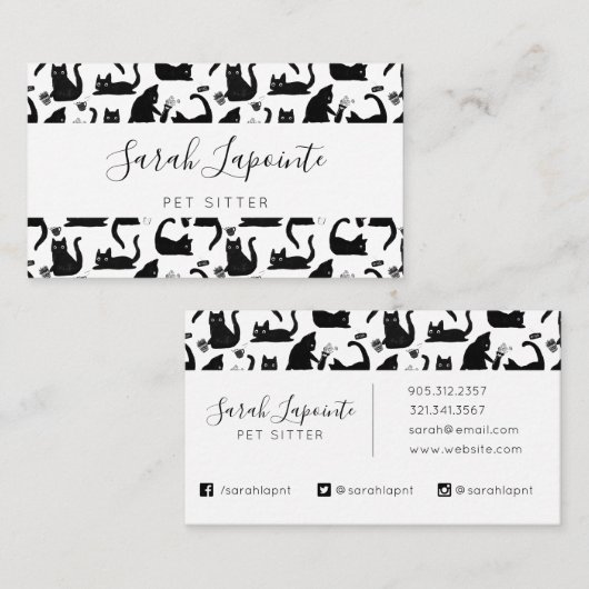 Slechte katten die over het hoofd hangen visitekaartje (Voorkant / Achterkant)