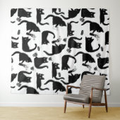 Slechte katten die over het hoofd hangen wandkleed (In Situ (horizontaal))