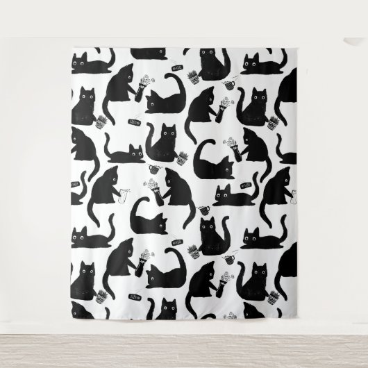 Slechte katten die over het hoofd hangen wandkleed (Voorkant)