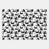 Slechte katten die spullen over het patroon gooien inpakpapier vel (Voorkant)