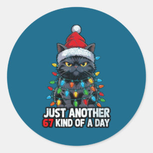 Slechte Katten Kerstverlichting Bah Humbug 6 7 Mem Ronde Sticker